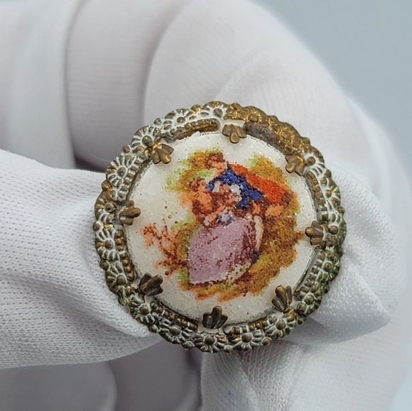 Vintage Germany Courting Couple Clip On Earrings #763 - Picture 14 of 14